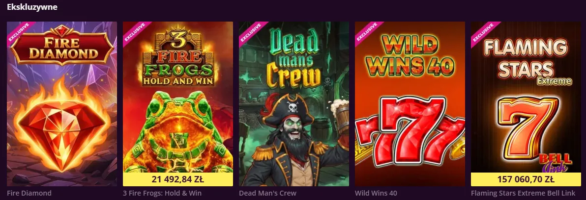 Katalog gier Malina casino